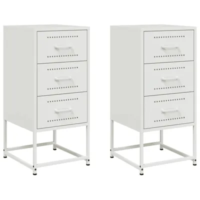 Immagine prodotto di Comodini 2 pz Bianchi 36x39x78 cm in Acciaio