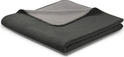 Produktbild von Biederlack Plaid mit Zierstich Doubleface Farbe anthrazit-graphit Größe 150 x 200