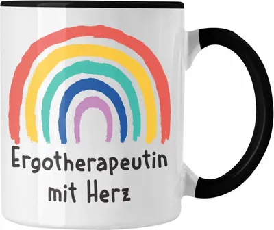 Produktbild von Trendation - Ergotherapeutin mit Herz Tasse Geschenk mit Spruch Kaffeetasse Zubehör Dankeschön (Schwarz)