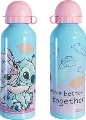 Produktbild von Disney Lilo und Stitch Aluminium Wasserflasche Trinkflasche Flasche 500 ml – Blau