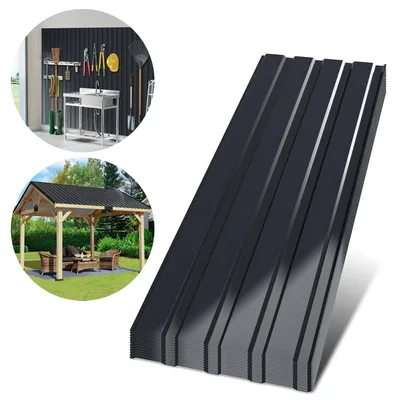 Image de Peviasot 36x tôle trapézoïdale 115 cm x 45 cm = 18 m² de tôle de toiture pour abri de jardin/carport, anthracite, galvanisée, tôle profilée, tôle murale, tôle de toiture, tôle ondulée, panneaux de toiture