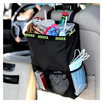 Produktbild von Auto Mülleimer hängend Organizer - Wasserdichtes Oxford - Faltbar - 6 Außentaschen - Für Auto und Reisen