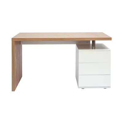 Zdjęcie produktu dla Miliboo - Designerskie biurko w kolorze jasnego dębu CALIX