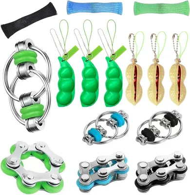 Imagen del producto de Juguetes sensoriales para aliviar el estrés: set de 15 unidades. Juguetes antiestrés para niños y adultos