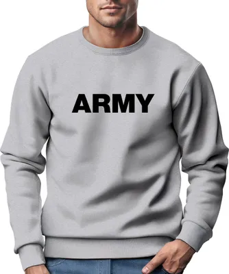 Produktbild von Sweatshirt Herren Aufdruck Army Print Rundhals-Pullover Neverless® grau-schwarz 3XL