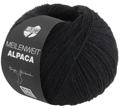 Produktbild von Lana Grossa - Meilenweit 6-fach 150g Alpaca uni 1014 schwarz