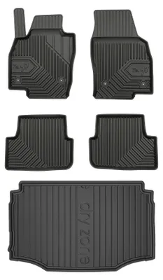 Image de Tapis en caoutchouc + bac de coffre pour SEAT Arona 2017- (SUV/crossover, plancher bas) – 5 pièces, noirs, sur mesure