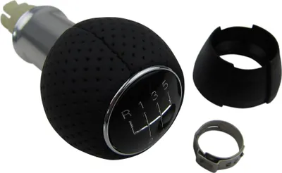 Produktbild von Original Schaltknauf VAG Knauf Knopf Alu Echt-Leder für VW Polo 6N 6N2 und 9N