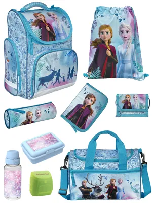 Produktbild von Mädchen Schulranzen 1. Klasse Tornister DISNEY EISKÖNIGIN 9-teiliges Set mit Sporttasche