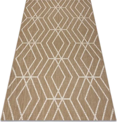 Produktbild von FLAT 48956265 Sisalteppich Geometrisch - naturbeige Strohfarbe, Kordel beige 140x200 cm