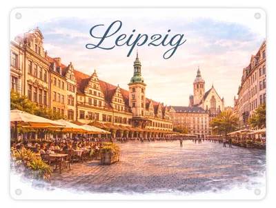 Produktbild von Leipzig Skyline Altes Rathaus Metallschild in 15x20 cm