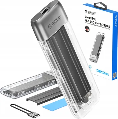 Zdjęcie produktu dla Kieszeń obudowa na dysk TXM2-C3 M.2 NVME USB-C 10Gb/s - szara