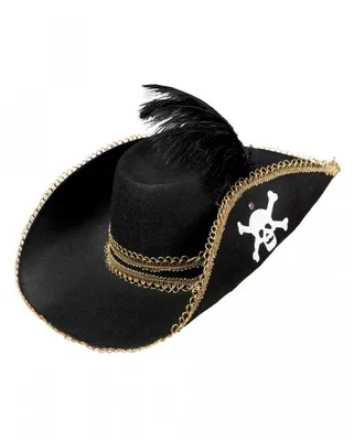 Produktbild von Piratenhut mit Totenkopf und Feder
