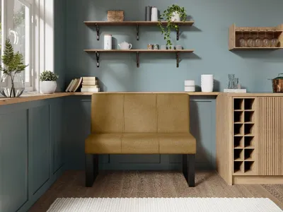 Produktbild von JKG Meble Essbank für Küche - Sitzbank Esszimmer - Esszimmerbank Küche - Velours - Küchensofa - Honig - 120cm