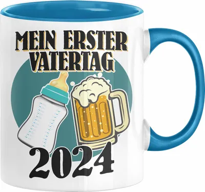 Produktbild von Erster Vatertag 2024 Geschenk Tasse Lustige Geschenkidee 1. Vatertag (Blau)