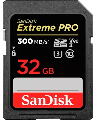 Image de SanDisk ExtremePRO SDHC V90 32Go 300MB UHS-II SDSDXDK-032G-GN4IN