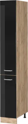 Produktbild von Vicco Apothekerschrank R-Line, 30 cm, Schwarz Hochglanz/Goldkraft Eiche