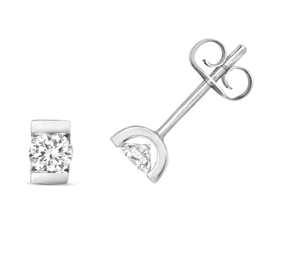 Produktbild von 9 Karat (375) Weißgold Damen - Diamant Paar Ohrstecker Brillant-Schliff 0.33 Karat G - I1 I2 - 6mm*4mm; TRS27149KW