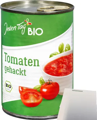 Produktbild von Jeden Tag  gehackte Tomaten (425ml Dose) + usy Block