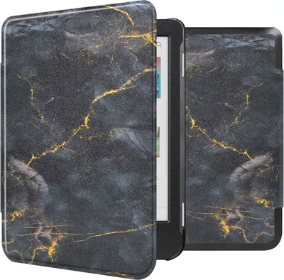 Image de imoshion Design Slim Hard Case Bookcase voor de Kobo Clara Colour / BW - Black Marble