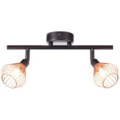 Productafbeelding van Briljante Dalma spotlamp, 2 lichtpunten, G9 fitting, zwart, koper, artikelnummer 21013/76