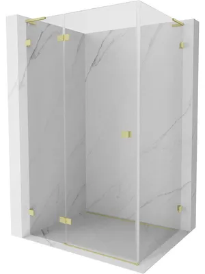 Obrázek produktu pro Mexen Lunar L sprchový kout otevírací levý 75 x 80 cm, transparentní, zlatý kartáčovaný - 834L-075-080-55-00-L