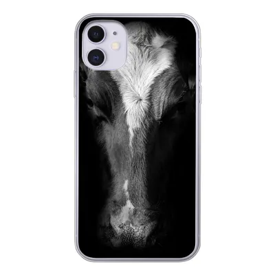 Produktbild von MuchoWow® Handyhülle Schutzhülle Hülle für iPhone 11 Kuh - Tiere - Schwarz Silikon Softcase Handy Hülle - Handytasche