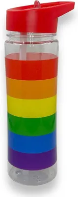 Zdjęcie produktu dla Plastikowa butelka na wodę o pojemności 550 ml z motywem tęczy, bez BPA