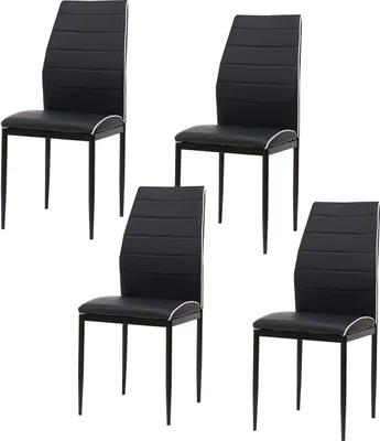 Produktbild von Esszimmerstuhl Madison Kunstleder Schwarz 4er-Set