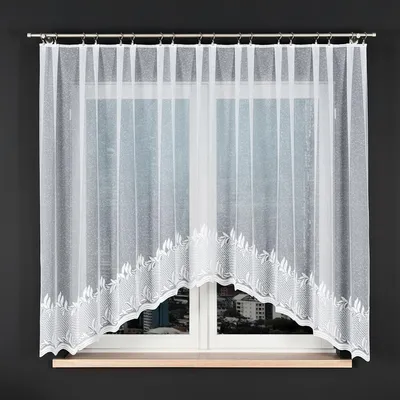 Produktbild von KAMELIA - Fertiggardine aus Jacquard mit Schnitt unten - 310x160 cm - weiß