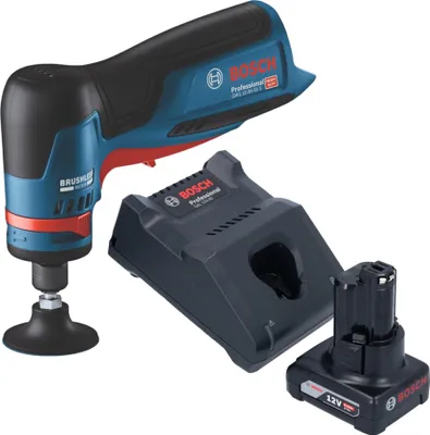 Obrázok produktu pre Bosch GWG 12V-50 S Profesionálna akumulátorová brúska 12 V 6 mm bez kefiek + 1x akumulátor 6,0 Ah + nabíjačka
