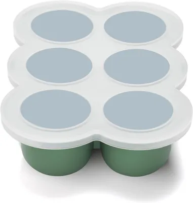 Produktbild von Babynahrung Gefrierbehälter mit Deckel, 6 x 90 ml, Silikon Aufbewahrungsbox für Selbstgemachte Babynahrung