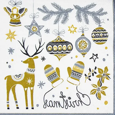 Produktbild von VEPATIM 1000 Weihnachtsservietten 3-lagig 33 x 33 cm Weihnachtsdeko