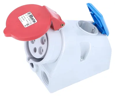 CEE-Wandsteckdose 3-fach, IP44, 400V/32A, 5-polig, mit G-Sicherung 10A