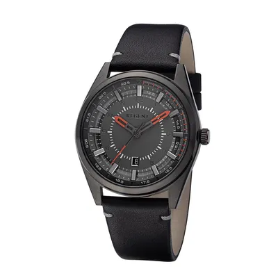 Produktbild von Regent Herren Uhr Leder schwarz BA-764