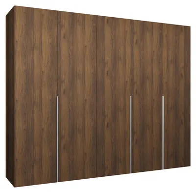 Produktbild von MEBLE KRYSPOL, Kleiderschrank, Schrank 250x202x52, Warmia-Nuss, Griff Kaschmir