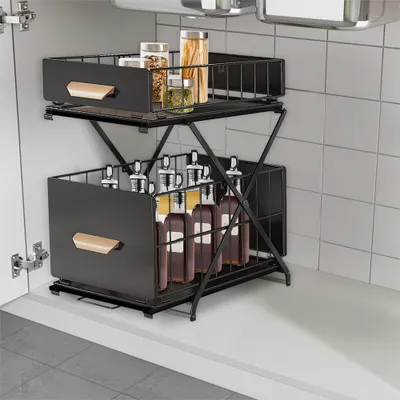 Produktbild von Küchen Organizer,Unter Waschbecken Regal,Gewürzregal Spülschrank Schrank Organizer für Badezimmer Küche