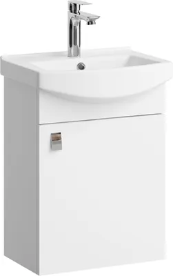 Produktbild von Planetmöbel Badmöbel-Set Waschtisch mit Unterschrank 45 cm Weiß mit Armatur Chrom