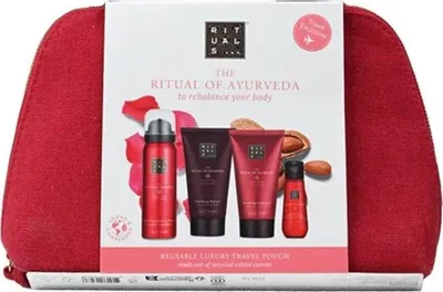 Obrázok produktu pre Rituals Ayurveda Set Šampón 70ml/Kondicionér 70ml/Penivý sprchový gél 50ml/Suchý olej 30ml/Pouzdro 220 ml