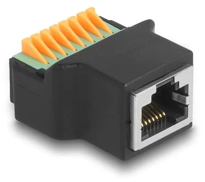 Imagen del producto de Delock 66948 DELOCK RJ45 Buchse zu Terminalblock mit Drucktaster Adapter