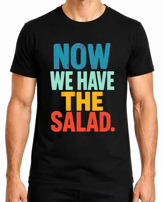 Productafbeelding van Nu hebben we het "Salad Denglish" grappige statement T-shirt voor heren, zwart, maat S