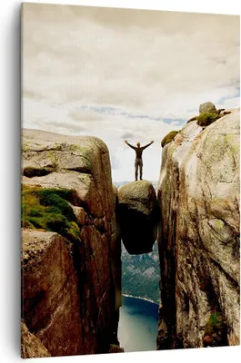 Produktbild von Bild auf Leinwand - Leinwandbild - Einteilig - Felsen Gipfel Wolken - 70x100cm - Wand Bild - Wanddeko - Wandbilder - Leinwanddruck - Wanddekoration - Leinwand bilder - Wandbild - PA70x100-5147