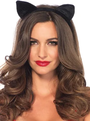 Produktbild von Velvet Cat Ear Headband, Farbe:Black, Größen:O/S