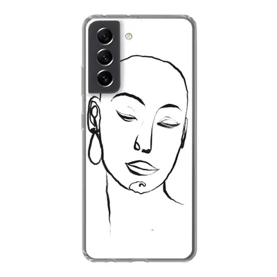 Produktbild von MuchoWow® Handyhülle Schutzhülle Hülle für Samsung Galaxy S21 FE Frau - Gesicht - Porträt Silikon Softcase Handy Hülle - Mobiltelefonhülle