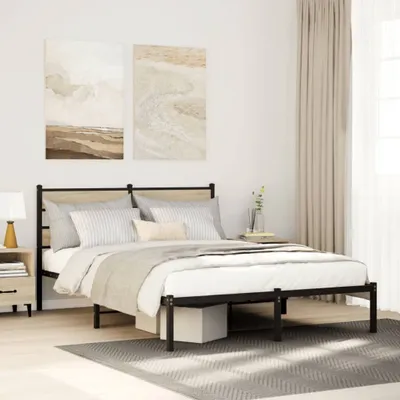 Produktbild von Möbel Metallbett ohne Matratze Sonoma-Eiche 160x200 cm4017105