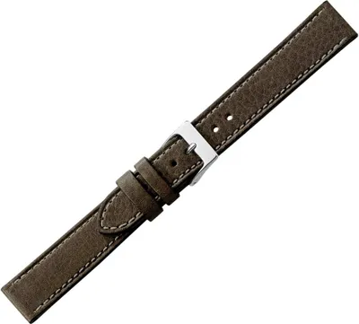 Produktbild von Herzog Naturale > Uhrenarmband braun > Kalbleder Kontrastnaht, Stegbreite:18mm, Schließe:Silbern