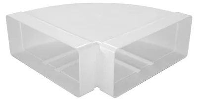 Produktbild von Europlast KLH29-90 – Horizontaler Flachkanalbogen aus Kunststoff, 220x90mm, 90°