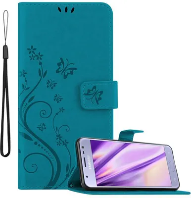 Image de Cadorabo Housse pour Samsung Galaxy J3 2017 Housse de protection en bleu Housse pour téléphone portable Etui Case Fleurs Flower