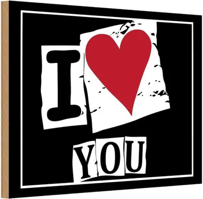 Produktbild von vianmo Holzschild 20x30 cm I Love You Herz Dekoration
