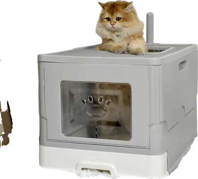 Immagine prodotto di Lettiera per gatti, doppio ingresso, facile da pulire, GRIGIO